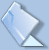 Pixelated folder icon with light blue and white gradient, tilted slightly right on light blue background, no visible text or symbols.