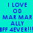Pixelated text and color blocks in cyan, pink, and blue with repeated phrases on a