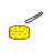 Pixelated yellow cheese block with gray knife, text 'je coupé le fromage' in black font, multiple variations of knife position and text layout.