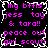 Black background with white pixelated border and pink text reading "my bfis jess toy & tora!! peace out girl scout!" repeated in four quadrants.