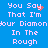 Blue background with white pixelated text reading "You Say That I'm Your Diamond In The Rough" in two , each containing the same phrase twice