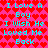 A static pixel art image with a pink background covered in red heart shapes, displaying cyan text repeating 'I Love A Boy I Wish He Loved Me Back' across two
