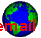 pixelated Earth globes with red text fragments spelling 'email' and partial letters, set against a gray background