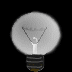 A light bulb icon transitions through multiple states of illumination against a dark or green background.