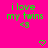 Bright pink background with green pixelated text reading "i love my twins <3" and two green pixelated heart symbols below.