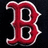 Red stylized letter B with white outline on dark background, displayed in a with one empty