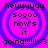 Pixelated text on a purple and pink spiral background with four identical arranged in a