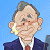 Pixelated cartoon of a man with gray hair and glasses wearing a dark suit, white shirt, red tie, and yellow earpiece against a blue background next to green text reading "Original Icons .com" on a dark green background.