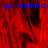 Red and black abstract background with blue text 'yo mamma' repeated across the image, featuring a gray rectangular overlay on the right side.