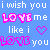 Pixelated blue background with repeated pink and white text phrases forming a contact sheet of animated frames showing sequential heart symbol changes.