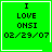 Green square icon with black text reading "I LOVE ONSI 02/29/07" and a white heart symbol in the bottom-right corner.