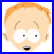 A 54x54 pixel animated buddy icon featuring a cartoon character's face on the left and blue text on a pink background on the right, displayed as a contact sheet with two frames.