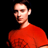 Static pixelated image of a person in red shirt against black background with visible dithering and low-resolution rendering artifacts.