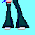 Pixel art contact sheet showing three variations of a Puerto Rican-themed buddy icon with text and character elements on light blue background.
