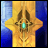 A golden star-shaped icon with a teal gem at its center, set against a blue gradient background, next to silver text reading "AnimeIM" and "com" on black.