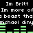 Pixelated text repeats 'Im Britt' and 'Im more of a beast than michael dinymichael diny' with green audio bars on black background.