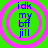 Green background with four pink concentric circles containing blue text reading 'idk my bff jill' in each circle.
