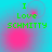 Green text "I Love SCHMITTY" on cyan background with pink circular gradients, four variations of gradient positions and sizes.