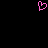 A static pixelated pink heart shape on a black background, rendered in 8-bit style with no visible animation.