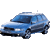 A pixelated blue car icon on a gray background next to green text reading "Original Icons .com" on a dark green background, displayed as a contact sheet with two frames.