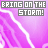 nine identical showing a pink background with white lightning bolts and text reading "BRING ON THE STORM!" in gray blocks