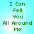Green pixelated text "I Can Fell You All Around Me" on light blue background with white gradient, displayed in four identical