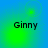 Four identical display the name 'Ginny' in pixelated text over a blue-green gradient background with a glowing circular effect