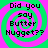 Four identical with green and pink spiral backgrounds display the text "Did you say Butter Nugget??" in black pixelated font