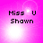 Pixelated text 'Miss U Shawn' on a pink gradient background with shifting light effects.