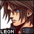 Pixel art character headshot with brown hair and blue eyes, labeled 'LEON' in white text on black background.