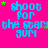 Bright pink background with repeated blue text 'shoot for the star gum' and scattered green stars, arranged in a pattern