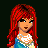 Pixel art character with red hair and blue top, text reading 'sweet as heaven girl ... as you', pink heart symbol.
