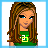 Pixel art contact sheet showing a female character in green top and gray pants across four frames with 'cutie' text.