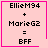 Four identical pink square display text with a heart and star symbol in the bottom-right corner of two