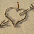 A heart-shaped icon with an arrow through it, featuring brown text that changes across frames.