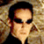A 2x2 contact sheet of three sampled frames from an animated icon featuring characters from The Matrix film series, with the bottom-right frame blank.