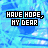 Animated contact sheet of a 5x5 grid showing sequential frames of an AIM buddy icon with blue crystalline background and text "HAVE HOPE, MY DEAR" in pixelated font.