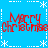 Blue background with white snowflake and dotted line border; four identical red 'Merry Christmas' text blocks arranged in a