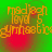 Green background with orange text reading 'madjosh level 5 gymnastics' and red pixelated shapes shifting position across frames.