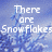 Pixelated winter scene with falling snowflakes over a blue sky and tree branches, text reads 'There are Snowflakes Falling Down Covering The Ground'.