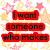 Pixelated text in red rectangular blocks on a starry background with pink and yellow stars.