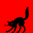 Black silhouette of a cat with multiple legs on red background, showing different poses across frames.