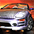 A 48x48 pixel buddy icon featuring a split-frame contact sheet with two animated frames: left frame shows a white sports car at sunset, right frame shows a black-and-white close-up of a man's face.