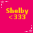 Bright pink background with repeating yellow text 'Shelby <333' and white/pink star icons in a pattern