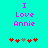 Cyan background with pink text reading 'I Love Annie' and a of five pixelated hearts below, where the third heart changes color between frames