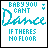 identical turquoise text-based icons on white backgrounds, each displaying 'BABY YOU CAN'T Dance IF THERE'S NO FLOOR' with small heart symbols above the word 'Dance'