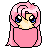 Pixel art character heads in a on gray background, each with distinct hair colors and styles including pink, purple, red, blonde, orange, blue, brown, magenta, green, dark purple, and an elephant head