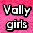 Four- with pink, green, black, and gray backgrounds displaying text: 'Vally girls', 'victoria & Kristina', 'BAM beat that'