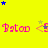 Yellow background with pink 'Baton' text and blue/gold star clusters; stars shift position across frames while text remains static.