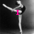 Black-and-white image of a dancer in mid-pose with pink text overlays reading "I hope you DANCE. <3 <3" across four
